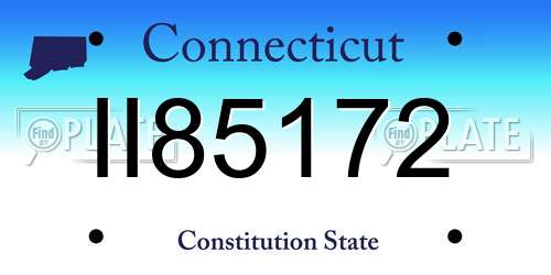 II85172 Connecticut License Plate