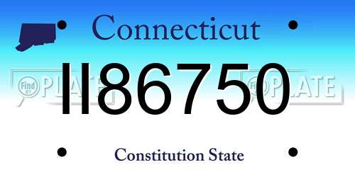 II86750 Connecticut License Plate