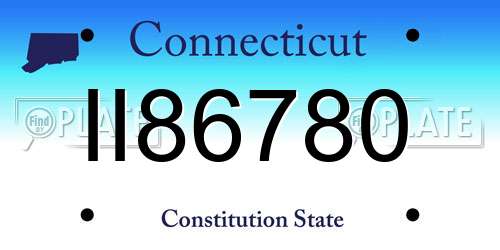 II86780 Connecticut License Plate