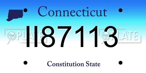 II87113 Connecticut License Plate