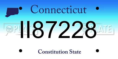 II87228 Connecticut License Plate