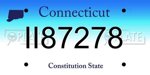 II87278 Connecticut License Plate