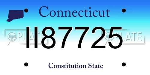 II87725 Connecticut License Plate