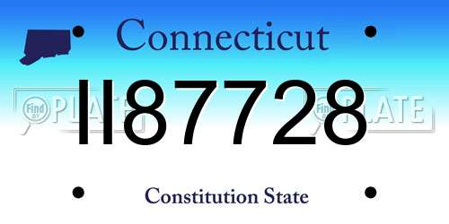II87728 Connecticut License Plate