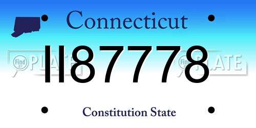 II87778 Connecticut License Plate