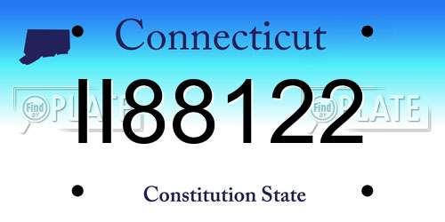 II88122 Connecticut License Plate