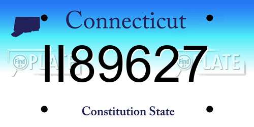 II89627 Connecticut License Plate