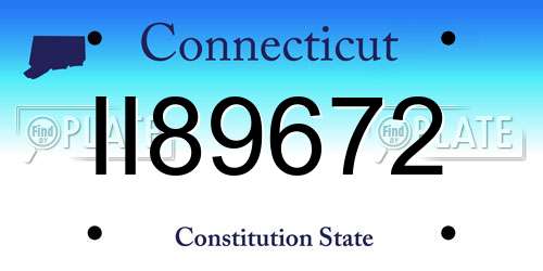 II89672 Connecticut License Plate