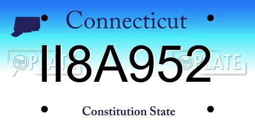 II8A952 Connecticut License Plate