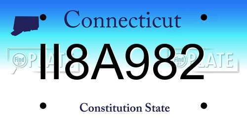 II8A982 Connecticut License Plate