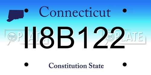 II8B122 Connecticut License Plate