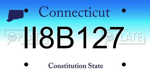II8B127 Connecticut License Plate