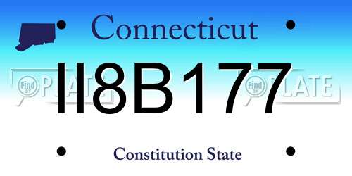 II8B177 Connecticut License Plate