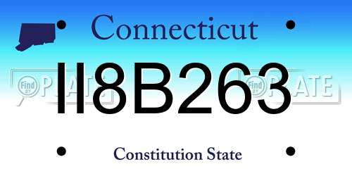 II8B263 Connecticut License Plate