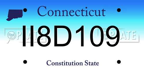 II8D109 Connecticut License Plate
