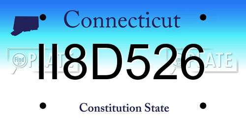 II8D526 Connecticut License Plate