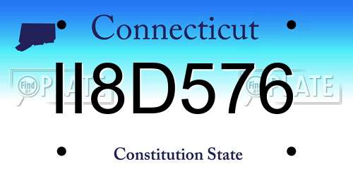 II8D576 Connecticut License Plate