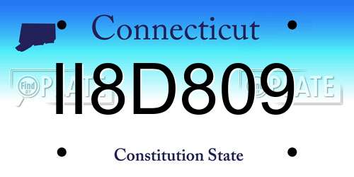 II8D809 Connecticut License Plate