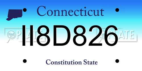 II8D826 Connecticut License Plate
