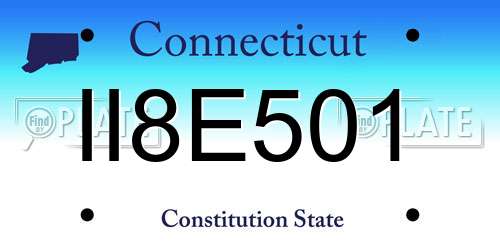 II8E501 Connecticut License Plate