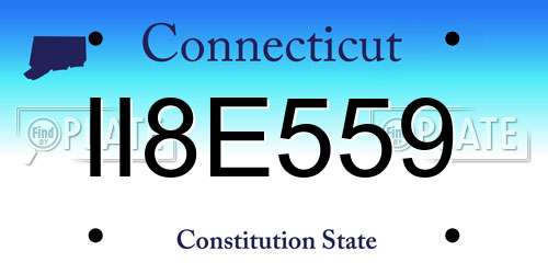 II8E559 Connecticut License Plate