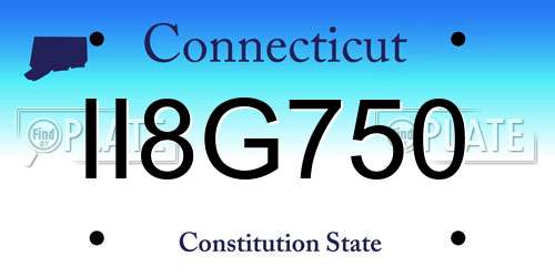 II8G750 Connecticut License Plate