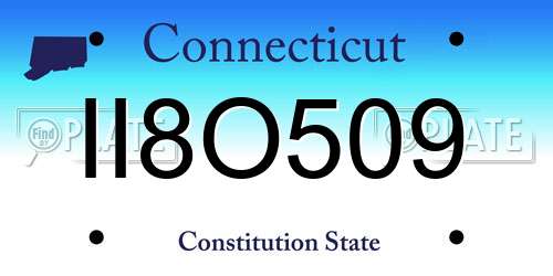 II8O509 Connecticut License Plate