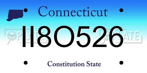 II8O526 Connecticut License Plate