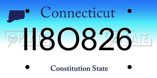 II8O826 Connecticut License Plate
