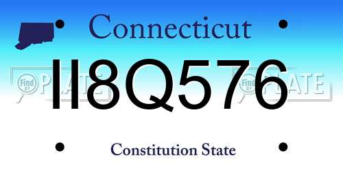 II8Q576 Connecticut License Plate