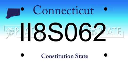 II8S062 Connecticut License Plate