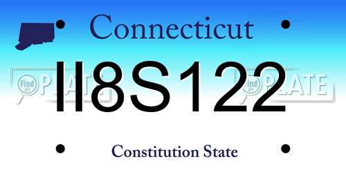 II8S122 Connecticut License Plate