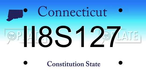 II8S127 Connecticut License Plate