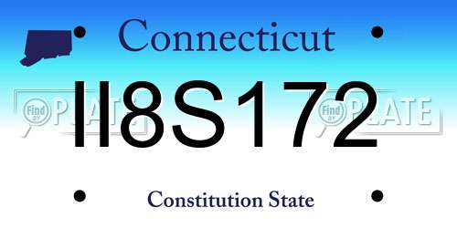 II8S172 Connecticut License Plate