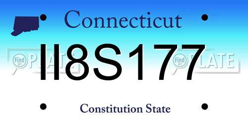 II8S177 Connecticut License Plate