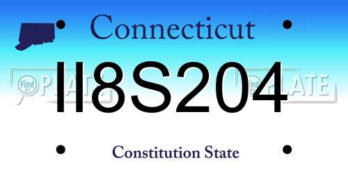 II8S204 Connecticut License Plate
