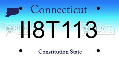 II8T113 Connecticut License Plate