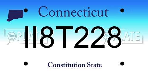 II8T228 Connecticut License Plate