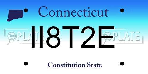 II8T2E Connecticut License Plate