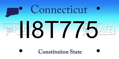 II8T775 Connecticut License Plate