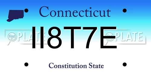 II8T7E Connecticut License Plate