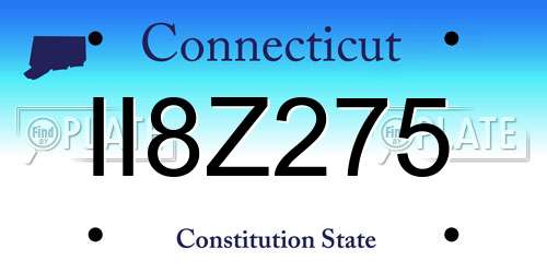 II8Z275 Connecticut License Plate