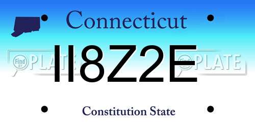 II8Z2E Connecticut License Plate