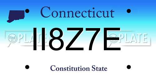 II8Z7E Connecticut License Plate