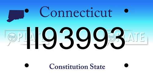 II93993 Connecticut License Plate
