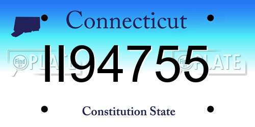 II94755 Connecticut License Plate