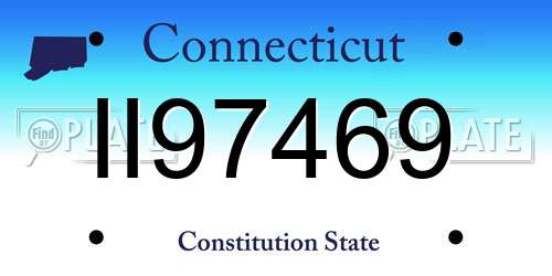 II97469 Connecticut License Plate