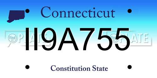 II9A755 Connecticut License Plate