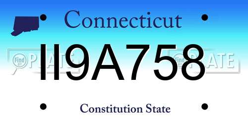 II9A758 Connecticut License Plate