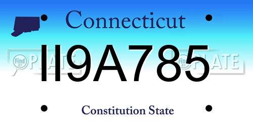 II9A785 Connecticut License Plate